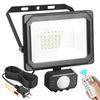 Akitoe LED Sensor Light, IndoorOutdoor Use, Motion Sensor, LED Floodlight, 30W, Daylight White, 6500K, 2-Pin Plug, 100V, Remote Control, Automatic