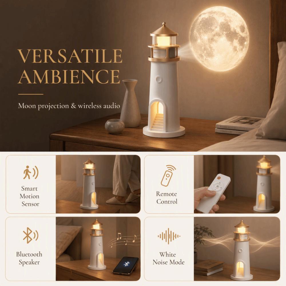 Delicate Light Patterns Moon Night Light Soft Ambient Light Bedside Decor Study