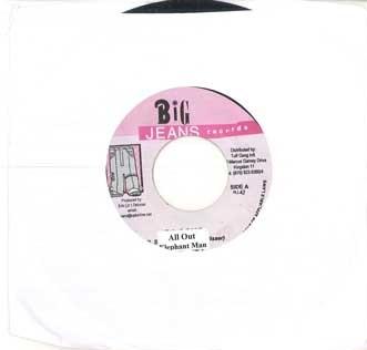 7-дюймовая пластинка ELEPHANT MAN / DANNY ENGLISH - All Out / Why Bow Down NONE BIG JEANS Ямайка Регги, Ска и Даб Б/у