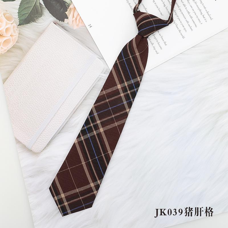 Креативный галстук без узлов, студенческий принт, цветная клетка, галстук Jk