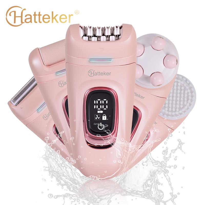 Hatteker 5-в-1 Женский эпилятор и триммер для подмышек, ног и интимных зон.