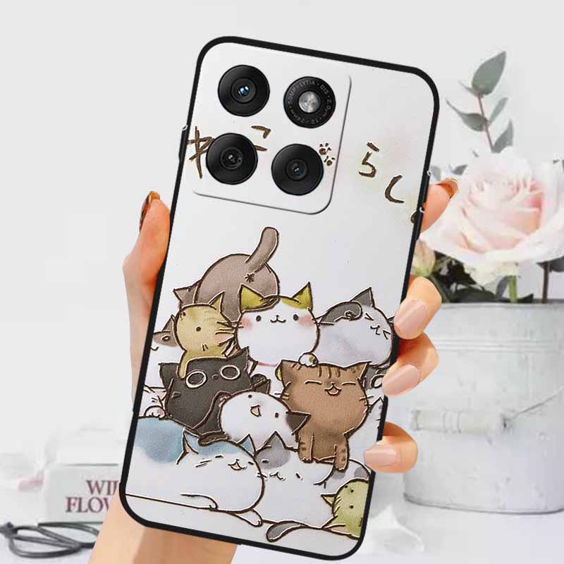 3D Тисненые Чехлы Для Edge 60 Fusion / Edge 60 Pro Рельефные Тисненые Ретро Силиконовая Задняя Крышка Для Edge 60 Stylus Черный Funda 60 Pro