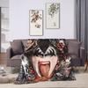 Одеяло Американской рок-группы Kiss Мягкое Теплое Новинка Плюшевое Одеяло-накидка Для Домашнего Декора Путешествий Фланелевое Покрывало Покрывало