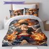 One Piece Monkey D Luffy Pattern Bedding Quilt Set Quilt Cover Pillowcase Home Birthday Gift(1 * duvet cover + 2 * pillowcase, without core)