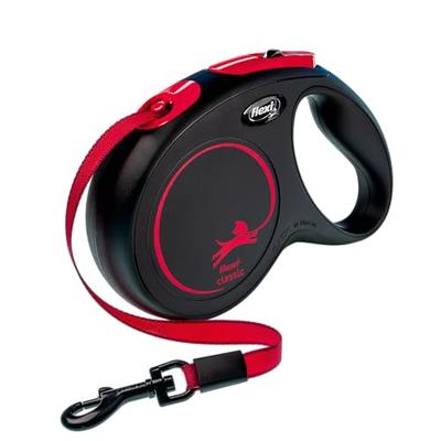 Гибкий поводок-лента для собак Flexi Classic, Средний (Менее 25 кг), 5м, Blackfire