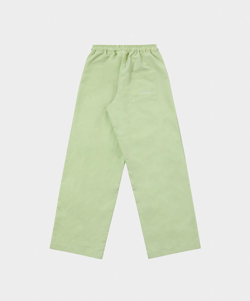SLOW RECORD HOUSE Nylon One-Pleat Pants_Kiwi