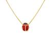 Children's Necklace - LÉA &; ARTHUR - LADYBUG Motif - 375 Yellow Gold - Length 42cm - Venetian Mesh