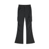 Spring 2025 Women's Black High-Waist Slim Fit Flared Workwear Pants