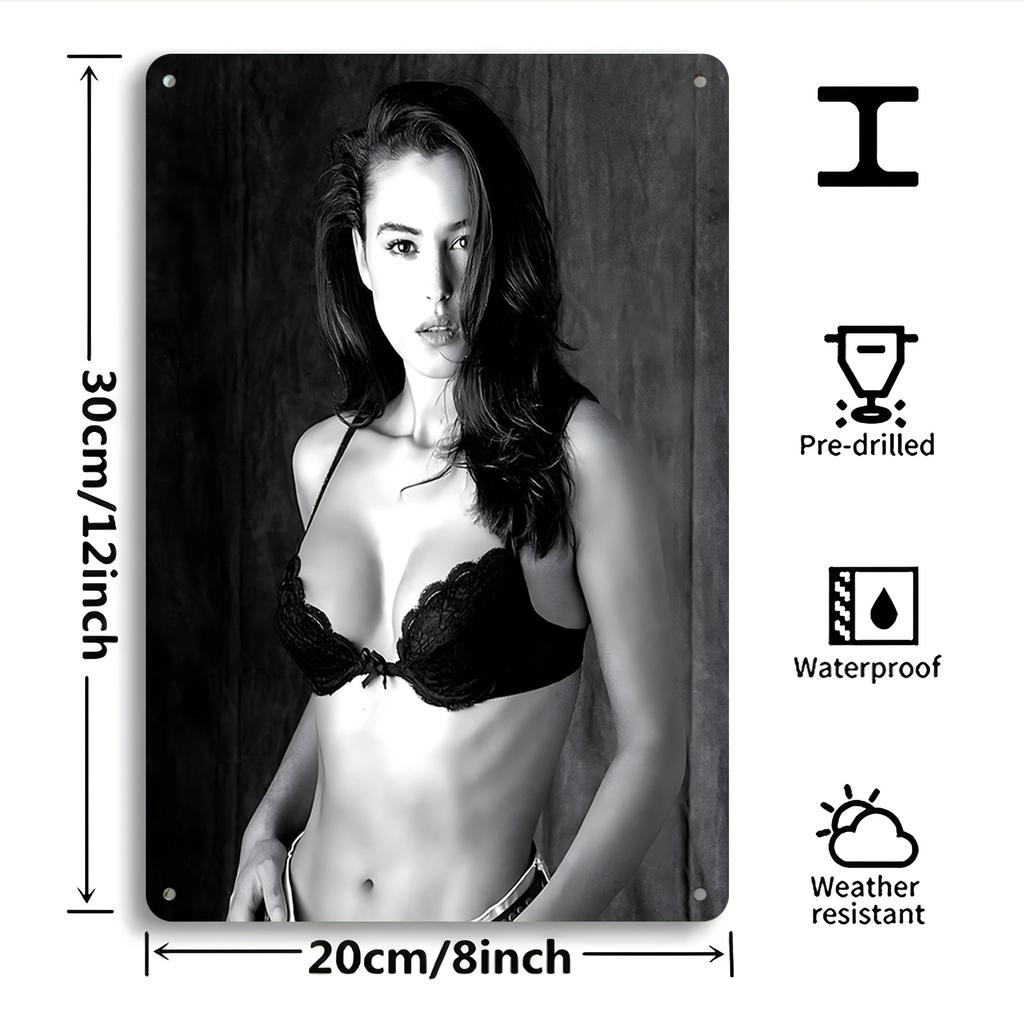 D Metal Wall Art Poster x Inch Retro Elegant Woman Portrait Heavy Iron Home Decor