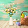 1Pc/3Pcs Artificial Easter Berry Stems with Foam Eggs Decor Spring Faux Floral Picks for Home Centerpiece Vase Arrangements Easter Table Decor