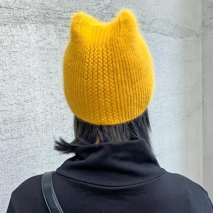 Теплые милые зимние вязаные шапки для женщин, повседневные мягкие теплые шапки-бини из искусственного кроличьего меха Анголы для Glris, женский капот Gorros