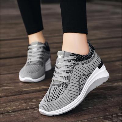 Женские кроссовки, дышащие, повседневные, для бега, спортивная обувь, на шнуровке, женские, увеличивающие рост на 5 см, легкие, женские, теннисные туфли