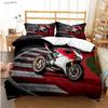 Moto Racing Casal All Season Duvet Cover Comforter Bedding Sets Soft Quilt Cover and Pillowcases Boys Single/Double/Queen/King