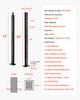 VEVOR 4-Pack Cable Railing Post, 42x2x2 In Horizontal-Hole Deck Railing Post with Pre-Drilled Holes