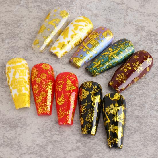 Снежинка, переводная фольга, наклейки для дизайна ногтей, маникюрный декор