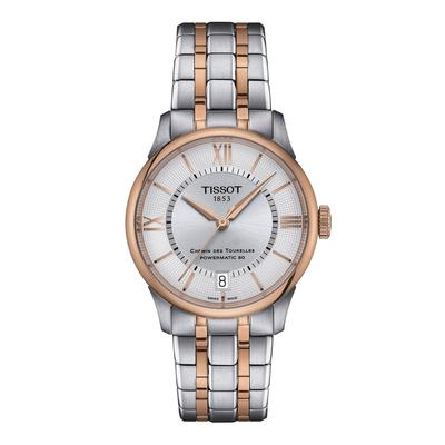 Часы TISSOT Chemin des Tourelles Powermatic 80, 34 мм, с браслетом и серебристым циферблатом [Официальный импорт] T1392072203800