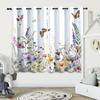 2 шт. штор с принтом в виде свежих и натуральных цветов и бабочек, которые можно использовать для декора спален и гостиных.