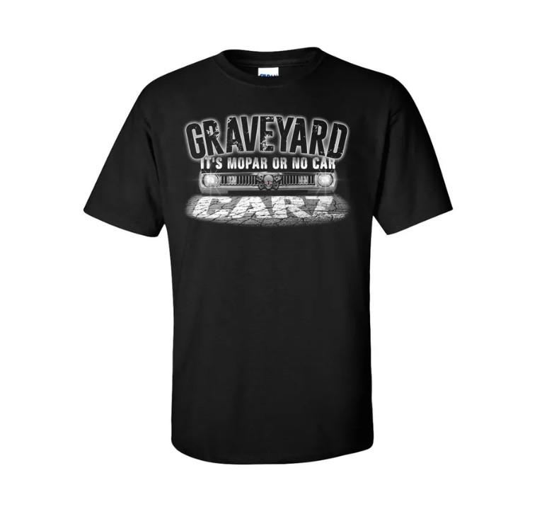 Футболка Graveyard Carz Черная с логотипом Mopar or No Car Headlights, размер M