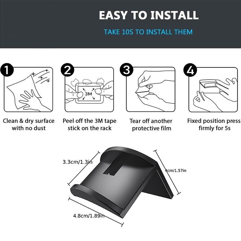 Крючок для бейсбольной кепки Крючок для приклеивания кепки Бесследный крючок Черный Минималистский Дизайн Вешалка для шляп Простые наушники Хранение ожерелья