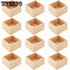 9-Pack Rustic Wooden Boxes Square Storage Organizers, Multi-Purpose Crafts & Artwork Display, Home Decor, Table Drawer Decor, Succulent Plant Pots