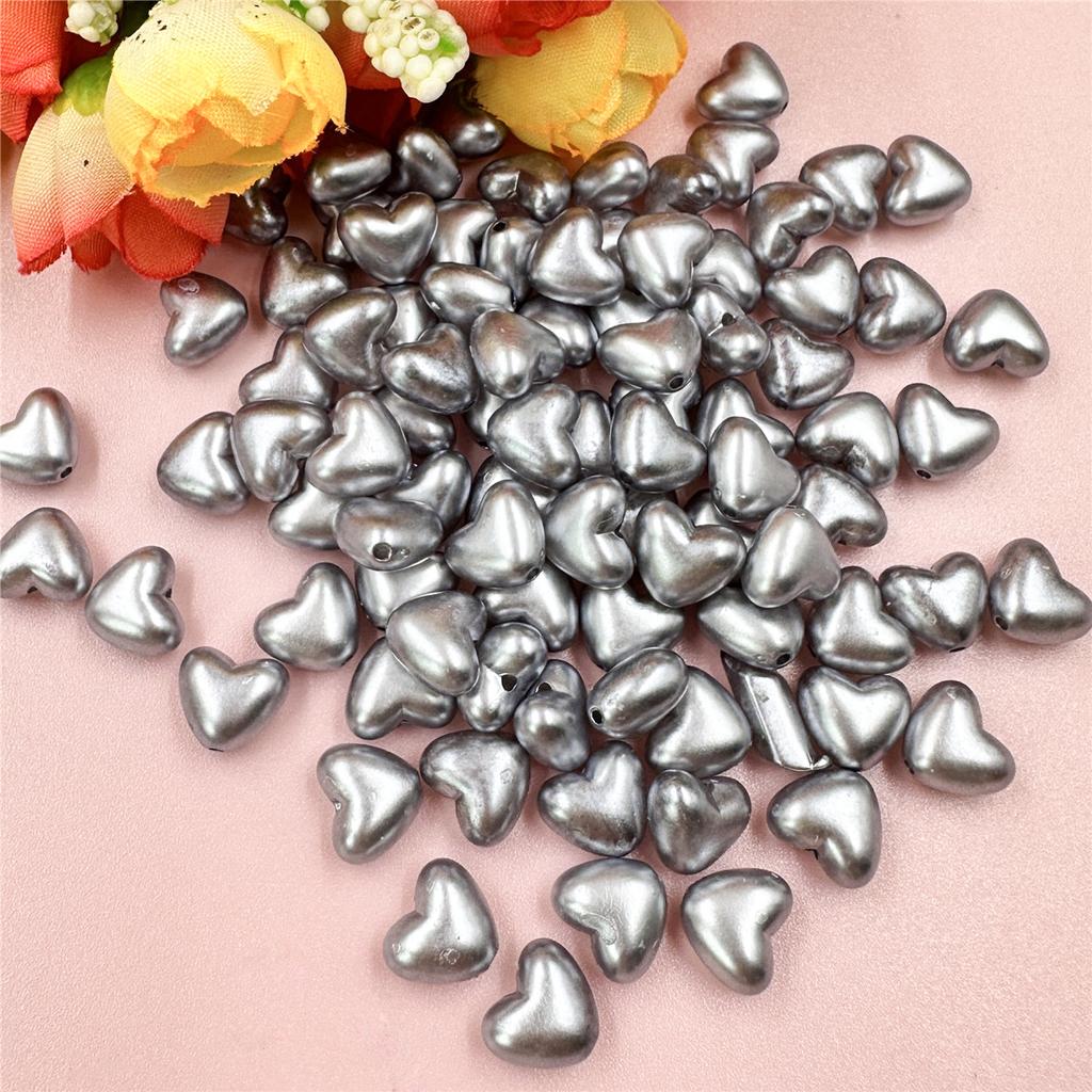 Товары для вечеринок своими руками изготовление украшений с отверстием 10,1*8,8 мм сияющее светло-персиковое сердце 100 шт. красочные креативные акриловые бусины ручной работы