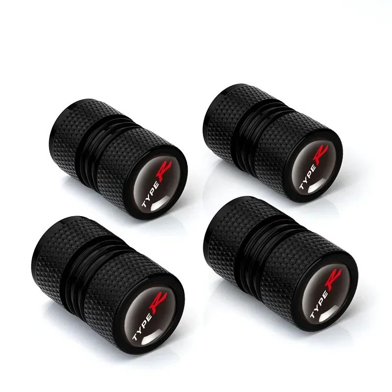 4Pcs/lot Car TypeR Tire Wheel Valve Caps Tyre Rim Stem Covers For Honda Civic TYPE R CRV HRV Accord Fit Accessories