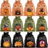 12pcs/sets Linen Halloween Gift Drawstrings Bag Black Orange Children's Candy Bag Pumpkin Burlap Bundle Drawstring Candy Bags