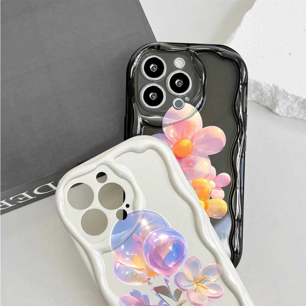 Милый мультяшный узор, кремовая текстура, мягкий силиконовый чехол с волнистыми краями, чехол для телефона Samsung