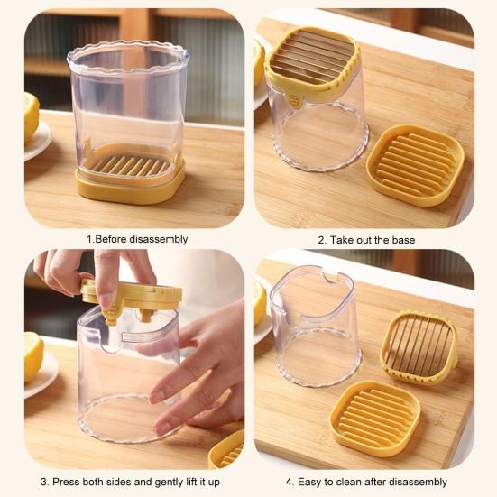 Yousheng Fruit Slicer Cup Stainless Steel Fruit Slicer 8-Blade Quick Cutter for Strawberries Bananas Handheld Kitchen Tool for Even Slices