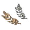 Golden Silver Buckle Retro Shirt Classic Collar Pin Leaves Brooch