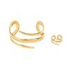 Elegant Geometric Bracelet and Ring Set: Chic Curved Design for Women
