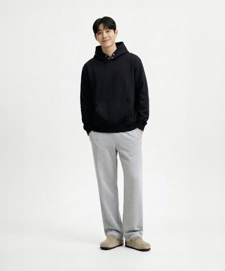 OKSTAR Mini Whale Embroidered Semi-Wide Sweatpants