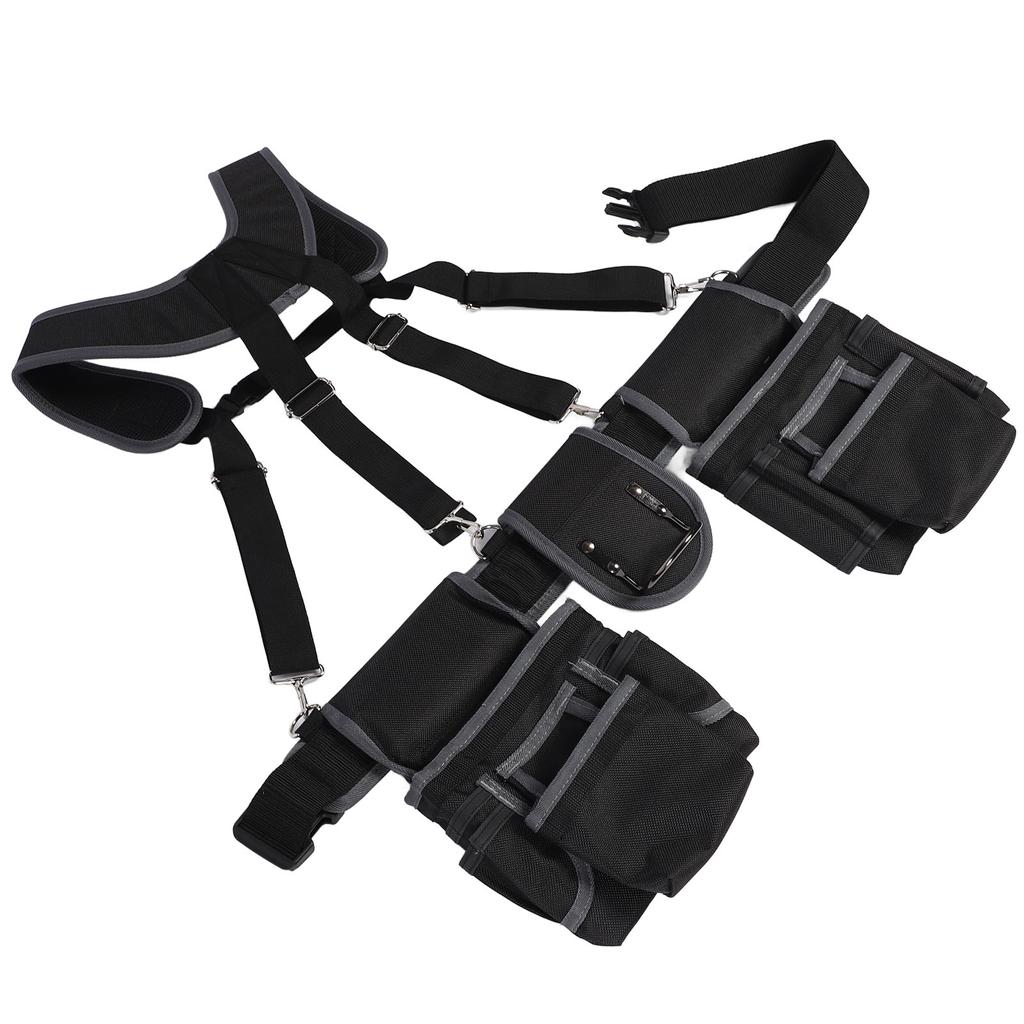 Пояс для инструментов электрика с 12 карманами, пояс для инструментов из полиэстера и нейлона 1680D с ремнем для электриков-рамщиков