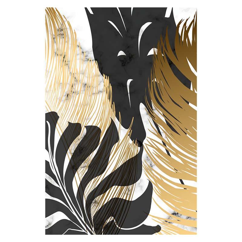 Скандинавские растения, золотой лист, холст, картина, ботанические постеры и принт, абстрактные настенные художественные картины для гостиной, современный декор