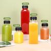 Disposable 38 Mouth Square Plastic Transparent Beverage Bottle With Lid Juice Bottle