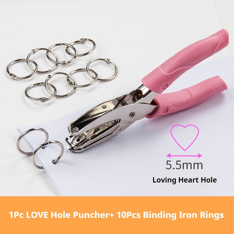 Single Hole Puncher Capacity 1.5/3/5/5.5/6 mm Hole Puncher Hand Paper Cutter Paper for Scrapbooking Tool Office School Supplies