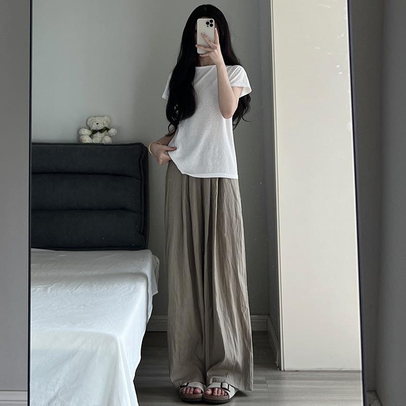 Casual Pants Women's Summer New High-waisted Loose Straight Wide-leg Pants
