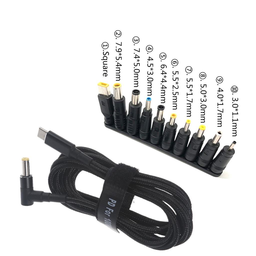 100W Universal Laptop Power Adapter Connector Charging Cable Cord USB Type C Notebook Charger Plug Jack Converter