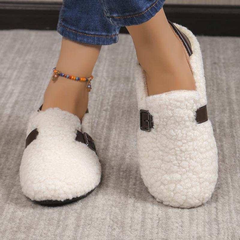 Lamb Wool Soft-soled Cotton Shoes, Fleece and Thickened Warm Bean Shoes, Fashionable Cotton Shoes and Wool Shoes