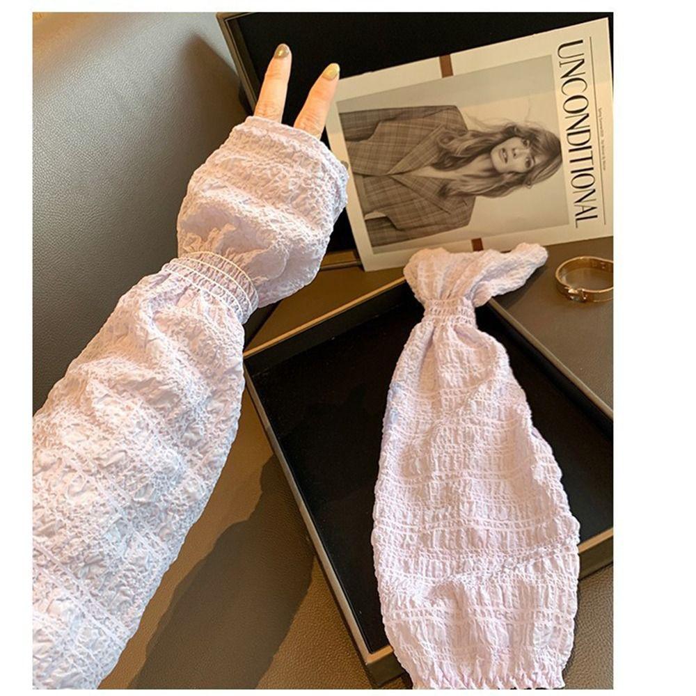 Hand Protector Cover Arm Sleeves Thin Sunscreen Gloves Ice Silk Sleeve Women Ladies Girls