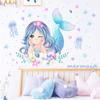 Cute Cartoon Mermaid Jellyfish Starfish Wall Stickers for Kids Room Decor Bedroom Home Decoration Decals