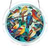 Acrylic Puzzle For Adult, Colorful Flame Hummingbirds Sun Catchers Window Hanging Panel 83 Puzzle SunCatchers For Home Decor Birthday Women Men Mom