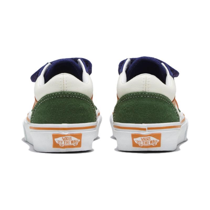 Vans Old Skool V kids low-top skate shoes white green for little kids & big kids VN0A38HD6GL
