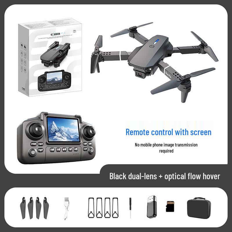 Дрон E88pro/E99pro/K3: Квадрокоптер с двумя камерами для аэрофотосъемки с фиксированной высотой и дистанционным управлением.