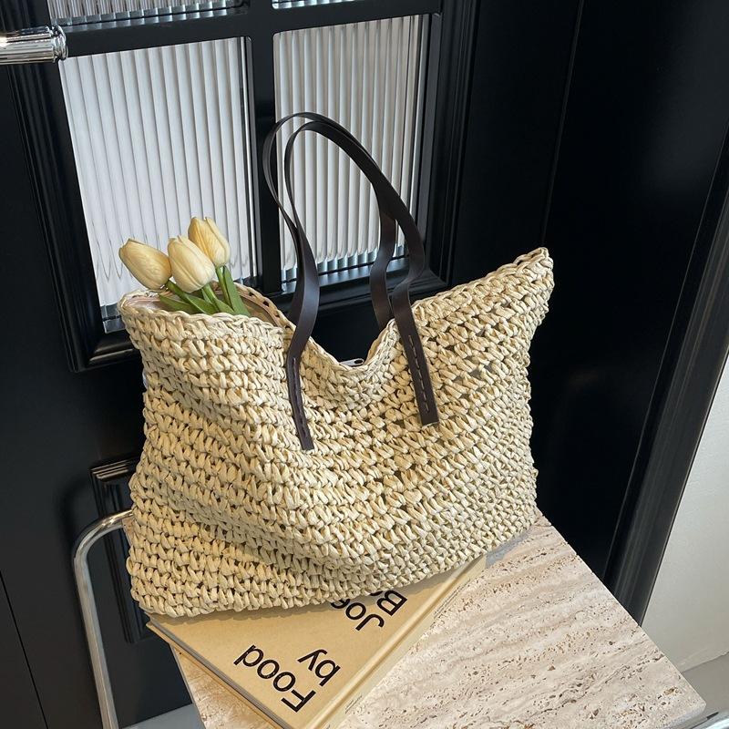 Premium Texture Woven Bag Women's 2025 New Straw Woven Large-capacity Versatile Shoulder Bag Fashionable Commuter Tote Bag