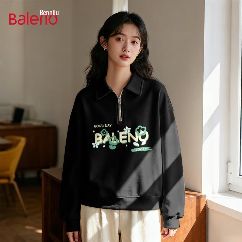 Baleno Women's Printed Half-Zip Polo Neck Sweatshirt