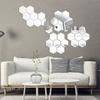 12Pcs Hexagon Mirror Geometric Hexagon Mirror Self Adhesive Acrylic Mirror Wall Sticker for Home Living Room Bedroom Decor