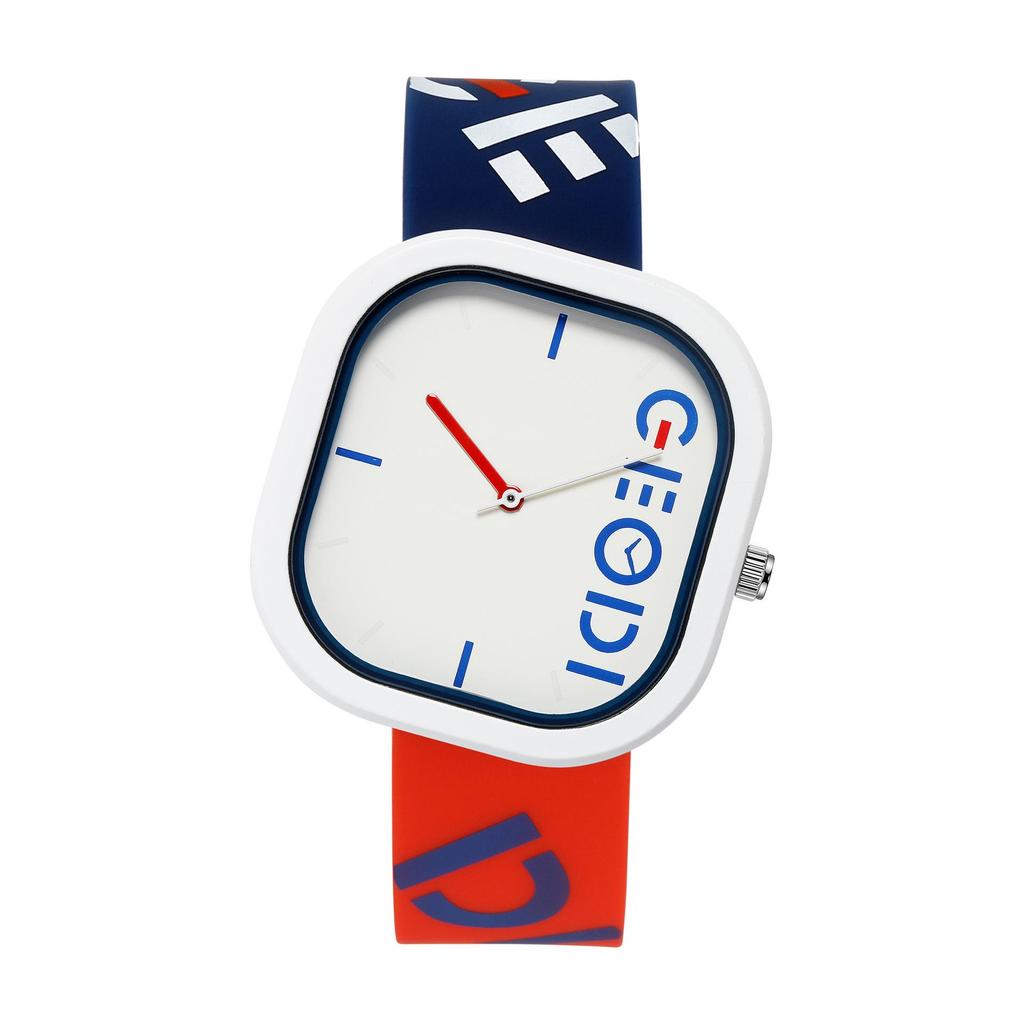 Gedi Модные Спортивные Силиконовый Ремешок Необычный Квадратный Циферблат Водонепроницаемые Студенческие Кварцевые Часы