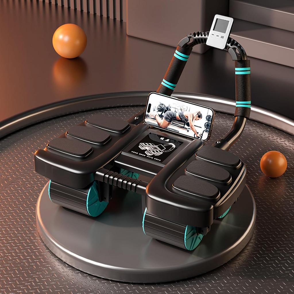 Automatic Rebound Abdominal Wheel Roller, The Upgraded Four-wheel Abdominal Wheel Core Workout Equipment Home Gym Abs Machine