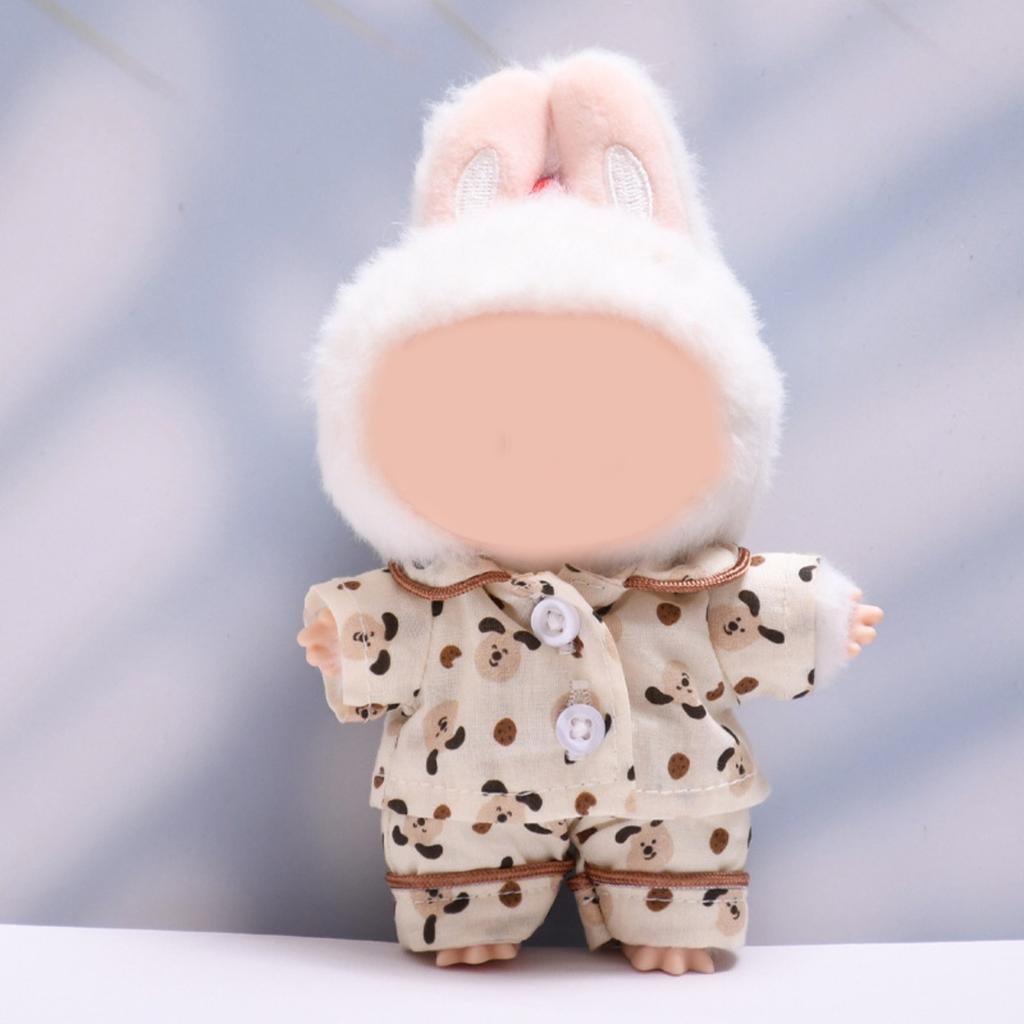 Одежда + Штаны Комплект пижамы для щенка 17 см Креативное переодевание Двухпредметные аксессуары для куклы (Кукла не входит в комплект)